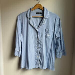 Lauren Ralph Lauren Striped Pajama Top Button Front Shirt XL